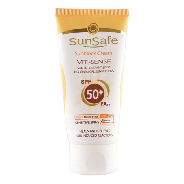 کرم ضد آفتاب رنگی SPF50 فاقد جاذب های شیمیایی سان سیف